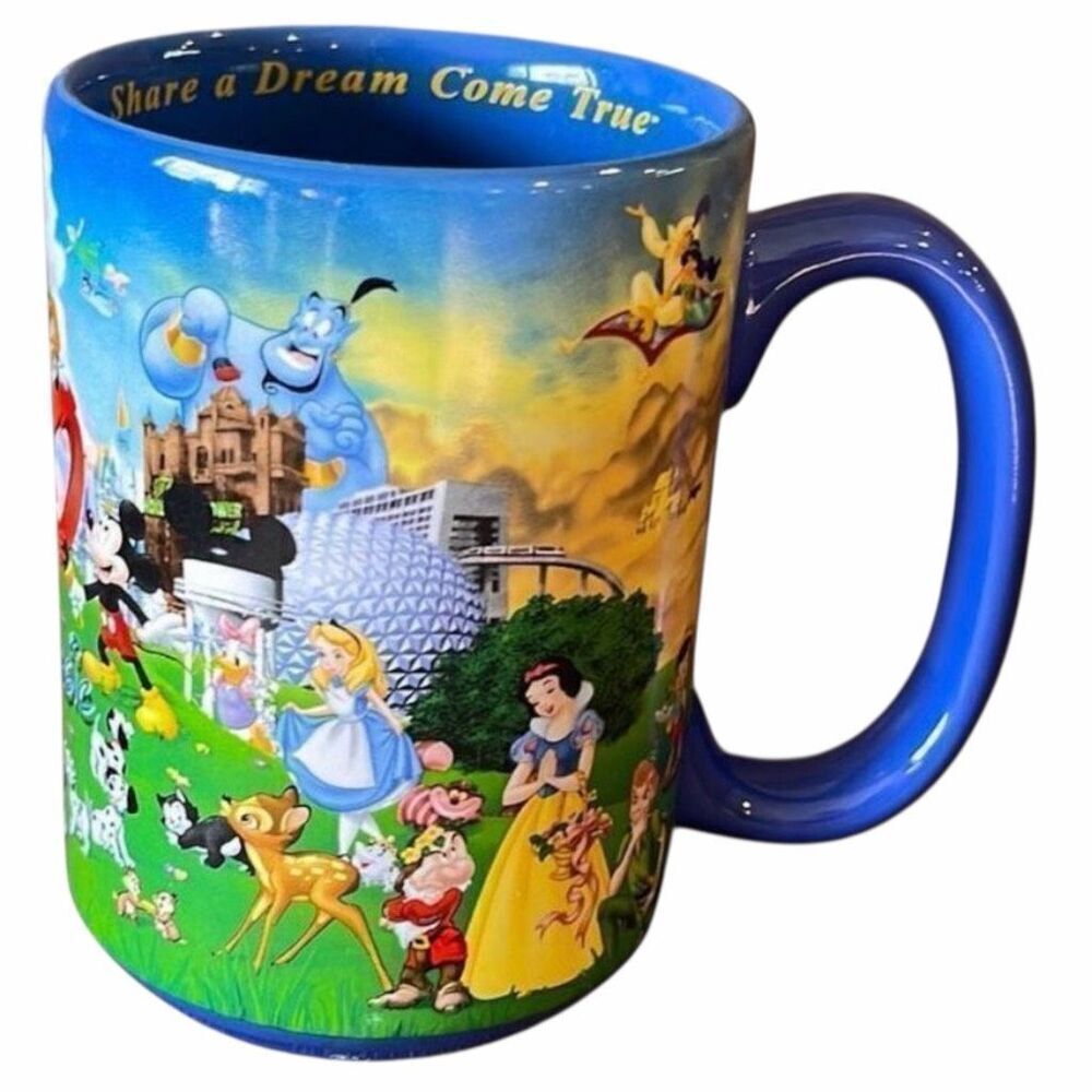 Disney 100 Years of Magic‎ Mug Walt Disney World Share A Dream Come True Blue